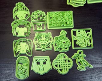 Conjunto completo de 12 cortadores de biscoitos/fondant inspirados em Caçadores de Demônios