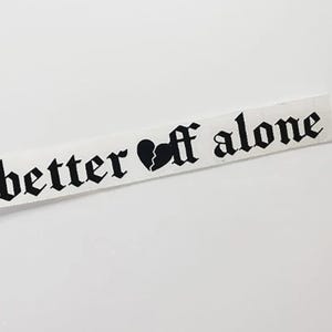 Calcomanía holográfica para coche con purpurina y diseño de corazón roto de JDM "Mejor solo"