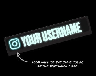 Custom Instagram LED Glow Panel Light Up Sticker Decal Made to Order
