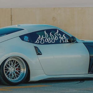 JDM Flame Window Holographic, Oil Slick, Pearl, Glitter Car Sticker Decal