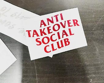 JDM Anti Takeover Social Club / Objekte im Spiegel / Rückspiegel Holographisch, Oil Slick, Perle, Glitzer Auto Aufkleber Aufkleber