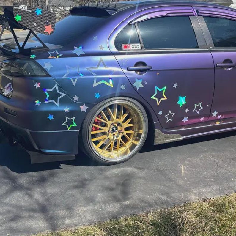 JDM Star Car Decal Livery: Holographic Oil Slick Pearl Glitter Vinyl image 2