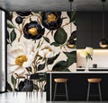 Black Floral Wallpaper - Green Botanical Peony Wall Mural, Victorian Peel and Stick Decor 481 product logo