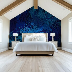Wallpaper Peel and Stick Green Blue Underwater Modern Abstract Boho