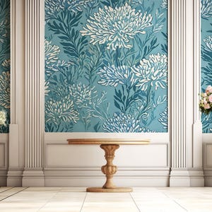 Peel and Stick Wallpaper Blue White Wallpaper Abstract Wallpaper Boho Wallpaper Mural Self Stick Wallpaper Vinyl Removable Wallpaper 115