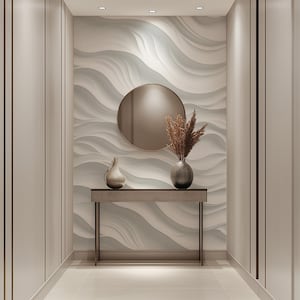 Peel and Stick Wallpaper 3D Waves Wallpaper White Wallpaper Mural Modern Wallpaper Removable Wallpaper Self Stick Wallpaper Vinyl 345