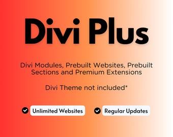 Divi Plus: 50 moduli, 4 estensioni, 75 siti Web predefiniti, migliora la funzionalità e il design del tema Divi, crea un sito Web elegante e professionale