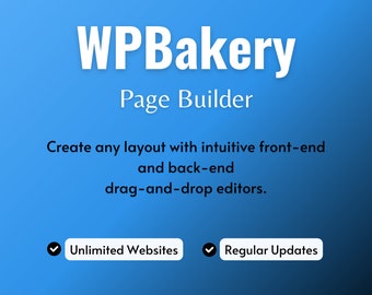 WPBakery Page Builder- intuitive front-end and back-end drag-and-drop editors. No coding required. Compatibility with all WordPress Theme.