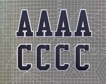 Varsity Two-Color Twill Letters & Numbers ( 2&quot;/2.5&quot;/3&quot;/4&quot; ) for Jersey | Unstitched