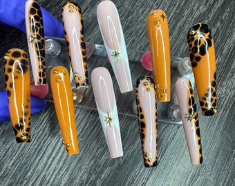 Amber Mosaic Press On Nails