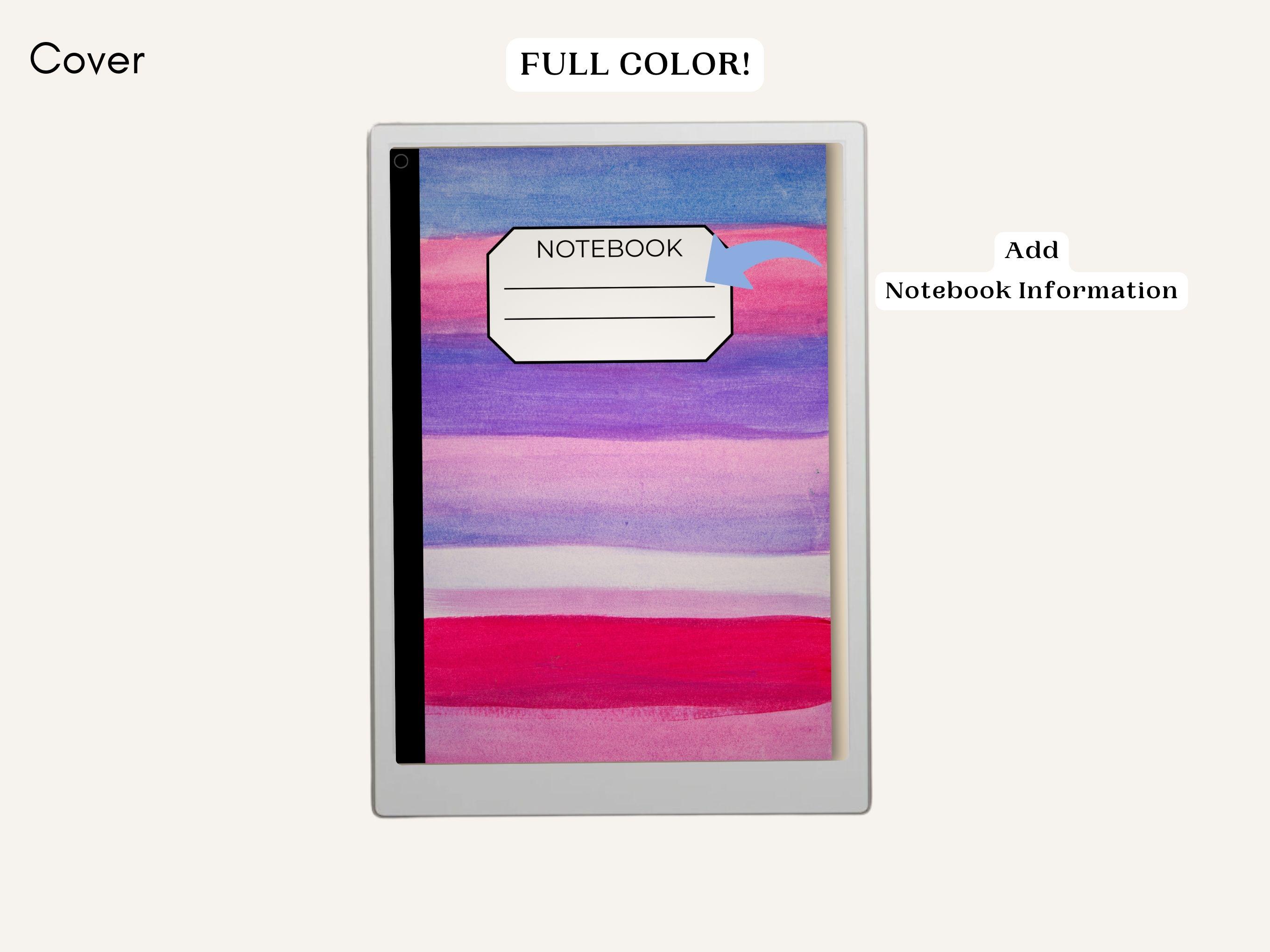 Lined Digital Notebook, 8 Hyperlinked Sections, Interactive PDF, Left ...