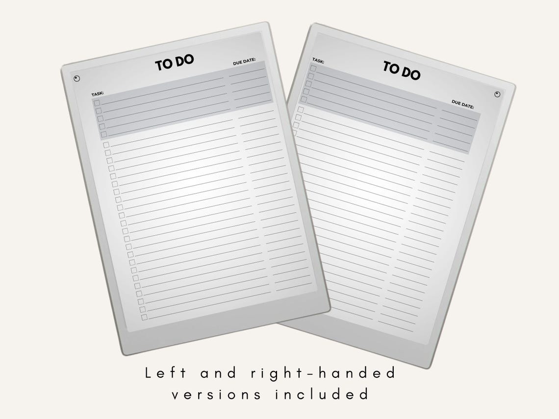 Simple To-do List Template for Remarkable Paper Pro, Work To-do List ...