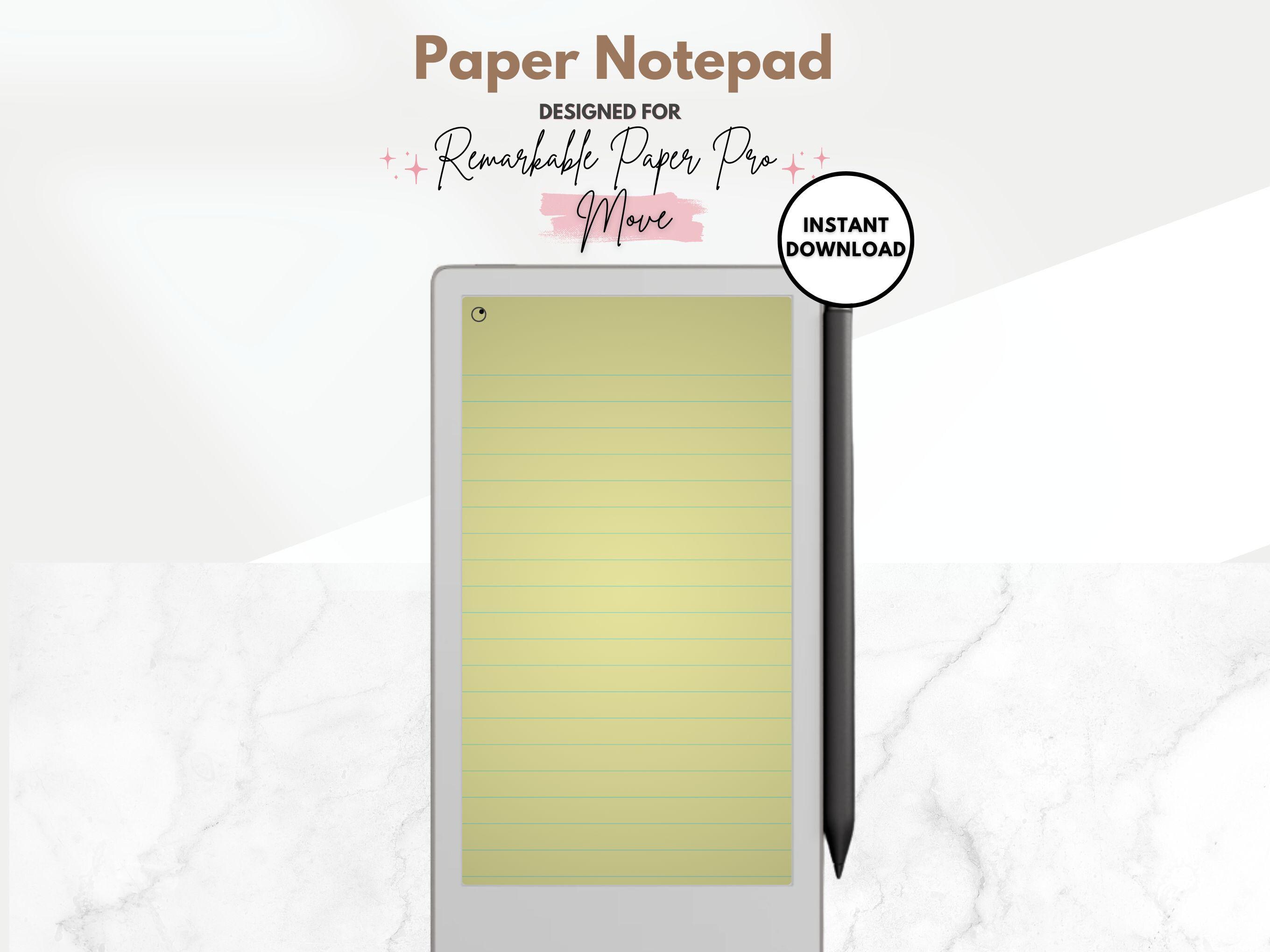 100ページのノート、黄色のメモ帳、e-ink reMarkable Paper Pro MOVE