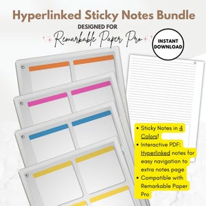 Pacchetto di post-it colorati per reMarkable Paper Pro, Brain Dump, To Do List, versioni per mancini e destrimani per e-ink