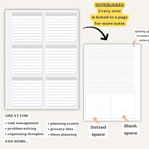 Lined Sticky Notes Template, Brain Dump, to Do Lists, Left and Right ...