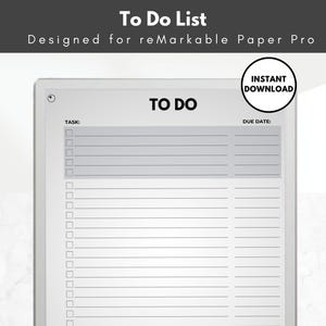 To Due List.pdf To-do List Template for Remarkable Paper Pro, Work To-do List With Due ...
