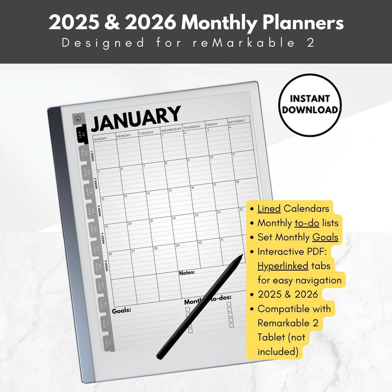 2026 Monthly Calendar Notebook Etsy