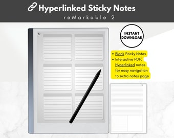 reMarkable 2 Template | Lined Sticky Notes, Brain Dump, Remarkable To Do Lists, Left and Right Handed versions for reMarkable 2 tablet