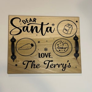 Personalized Santa cookie Plate| Custom Santa Cookie Tray| Santa Cookie and Milk Plate | Christmas Eve Cookie Tray| Wooden Santa Cookie Tray