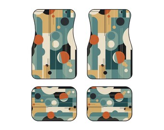 All Weather Car Mats, Car Mats for Women, Retro Interior Decoration, Floor Mattres Sets for Auto, Perfect Gift for Husband, Present for Mom