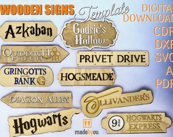 Magician Sign Post. Thematic party decoration. Wizard, halloween Potter Party