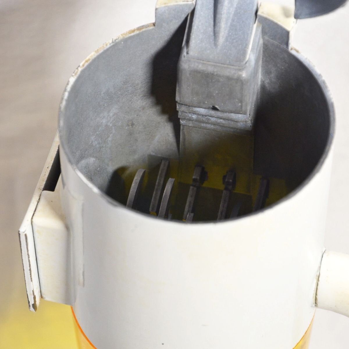 1950s Dazey Yellow and White Rocket Triple Ice Crusher Model