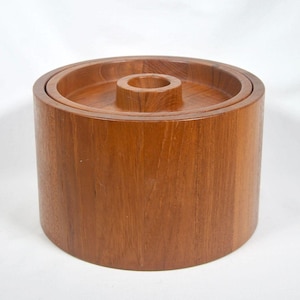 1960s Dansk Staved Teak Banded Ice Bucket by Jens Quistgaard