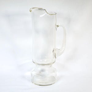 1960s Glass Cocktail Pitcher With Round Pedestal Base