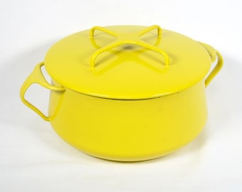 Cocotte Dansk Købenstyle 2 pintes jaune avec couvercle des années 1950