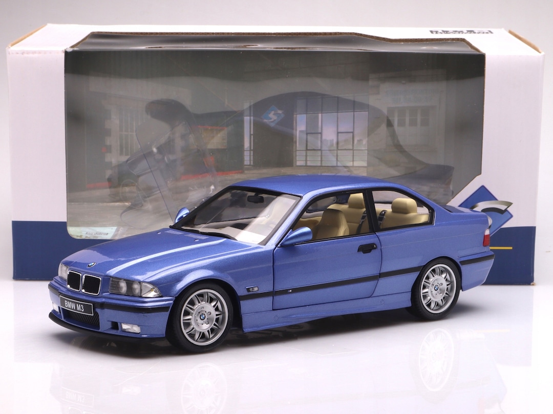 BMW E36 M3, 1:18 Size, Blue Diecast Model Car, Metal Toy, With ...
