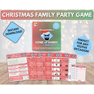 Juego de mesa Home of Games Xmas Edition / Juego de fiesta divertido y familiar para imprimir en Navidad / Descarga instantánea / Perfecto para fiestas de oficina