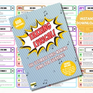 Song Lyrics Quiz | Taxxing Lyrical! | Musical Board Game With 600 Questions | Perfect For Parties, Game Nights, Birthdays & Anniversaries!