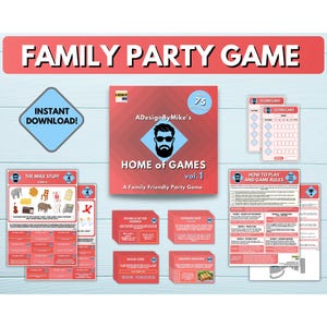 Inicio Juegos de mesa / Juego de fiesta imprimible definitivo para toda la familia / Descarga instantánea / ¡Perfecto para fiestas/celebraciones/noches de juegos!