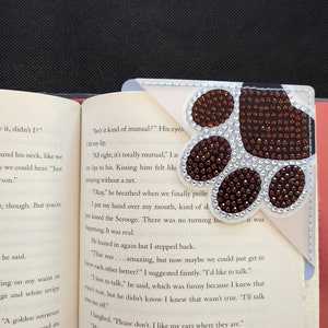Paw Print Diamond Art Corner Bookmark - Brown & Silver