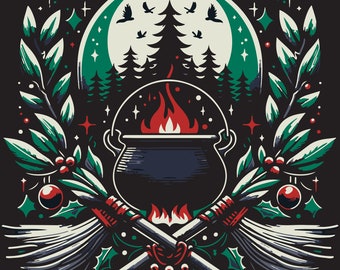 Christmas Cauldron SVG File *Download ONLY* - Festive Holiday Vector Design for Crafting, Winter Solstice SVG, Yule Decor Digital Download