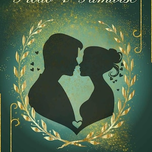 green wedding lovers  invitation