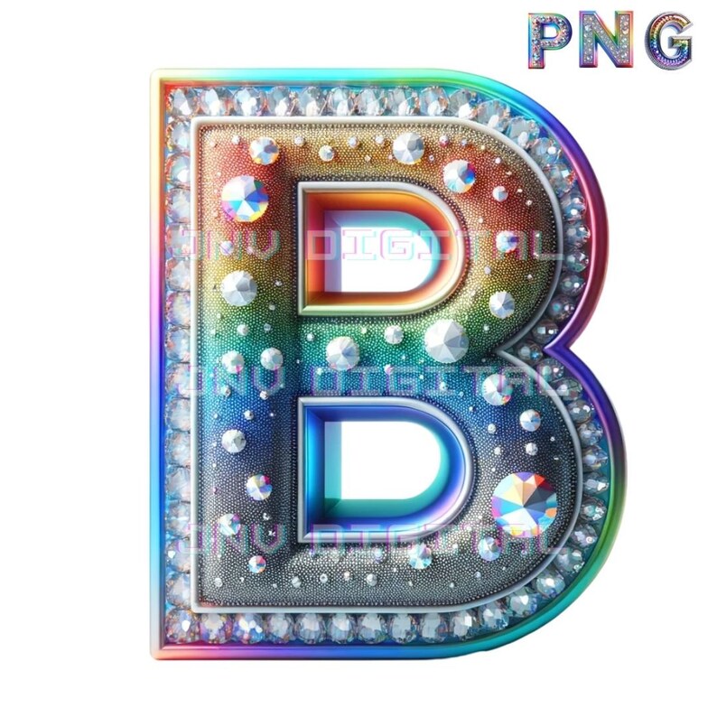 Rainbow Diamond Fonts PNG Files ,4096x4096 PX, 300 DPI - Etsy