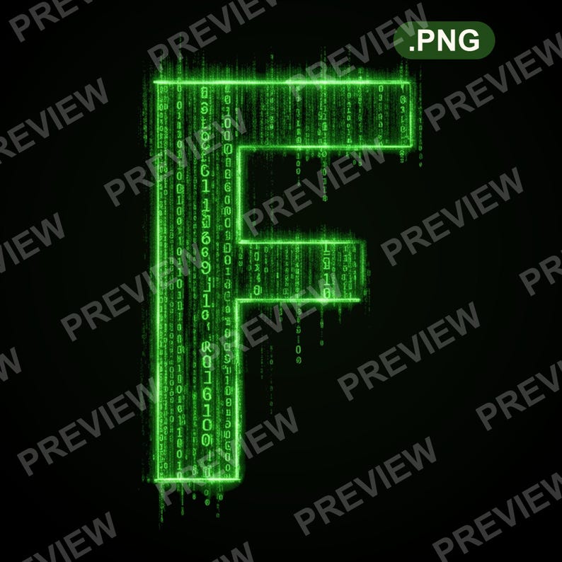 Matrix Screen Letters Fall Digital Matrix Alphabet PNG Clipart, Letters Numbers (digital Download ...