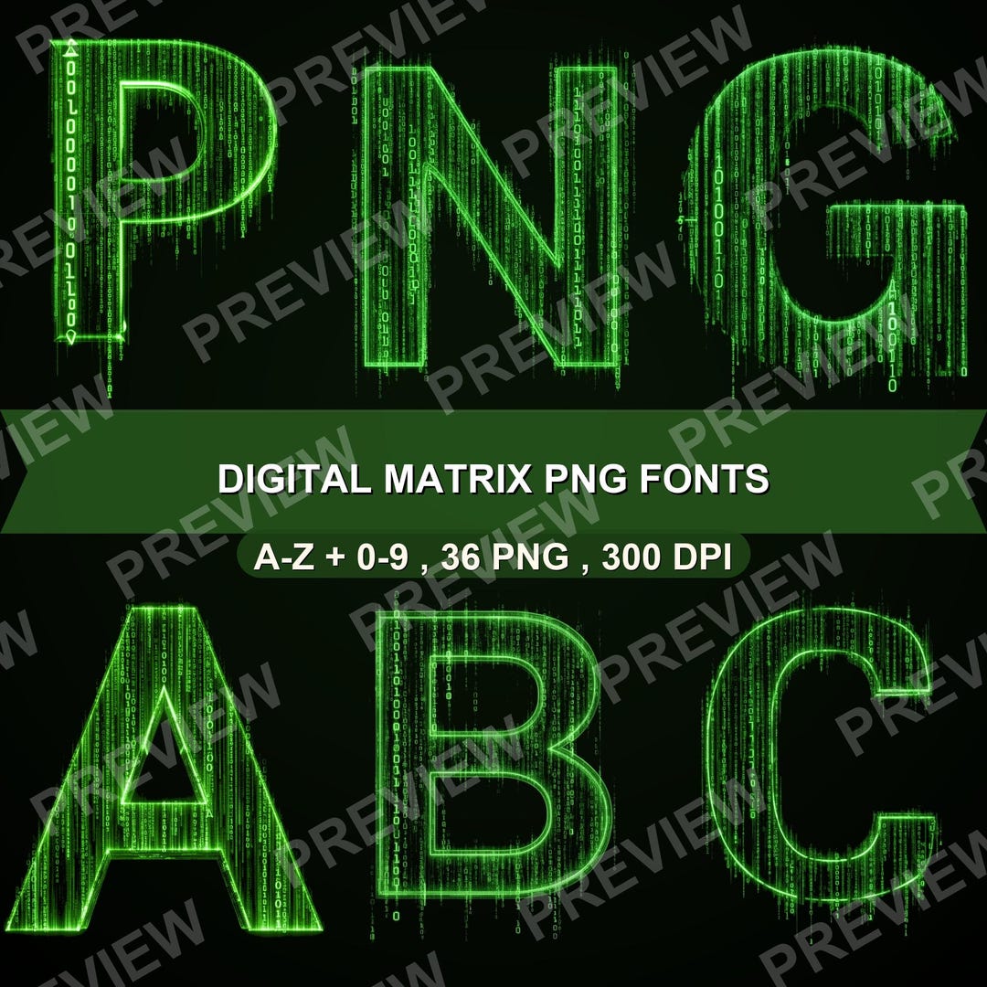 Digital Matrix Alphabet PNG Clipart, Letters Numbers (digital Download ...