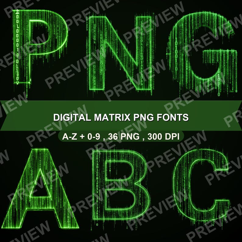 Digital Matrix Alphabet PNG Clipart, Letters Numbers (digital Download ...