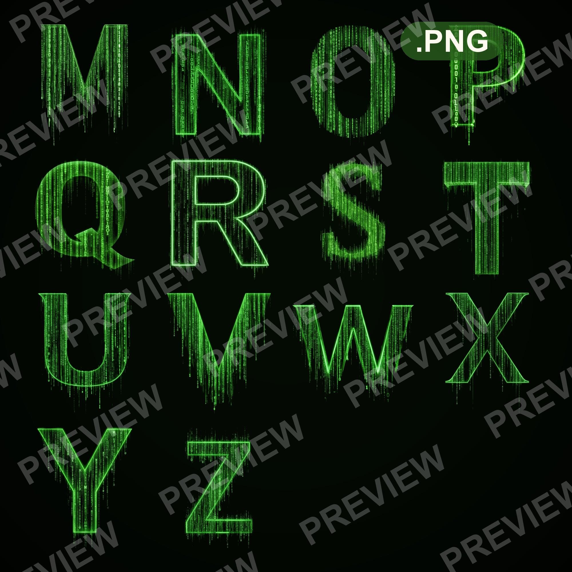 Digital Matrix Alphabet PNG Clipart, Letters Numbers (digital Download ...