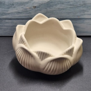 Handmade Plaster Tea Light Holder – Lotus Flower