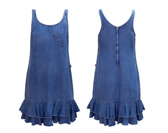 90s -2000s Jean Paul Gaultier Jeans  Denim dress / Blue denim midi dress by JPG