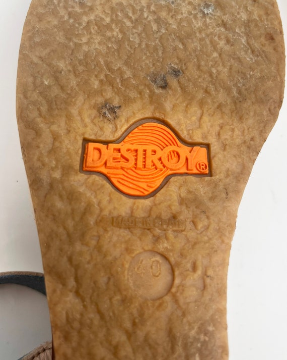 90s - 2000s vintage Destroy sandals/ Y2K Rare woo… - image 3