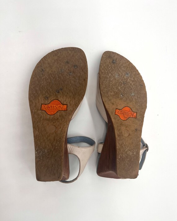 90s - 2000s vintage Destroy sandals/ Y2K Rare woo… - image 6