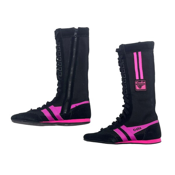 2000s Vintage Gola Superfly Boxing Boots / Iconic Y2k Gola black and pink high sneakers boxing boots