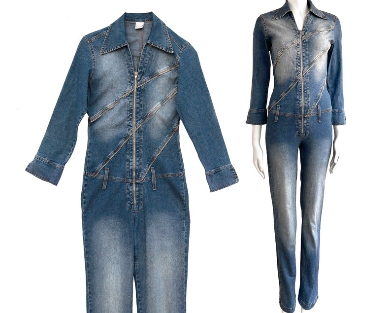 2000s Washed Denim Jumpsuit