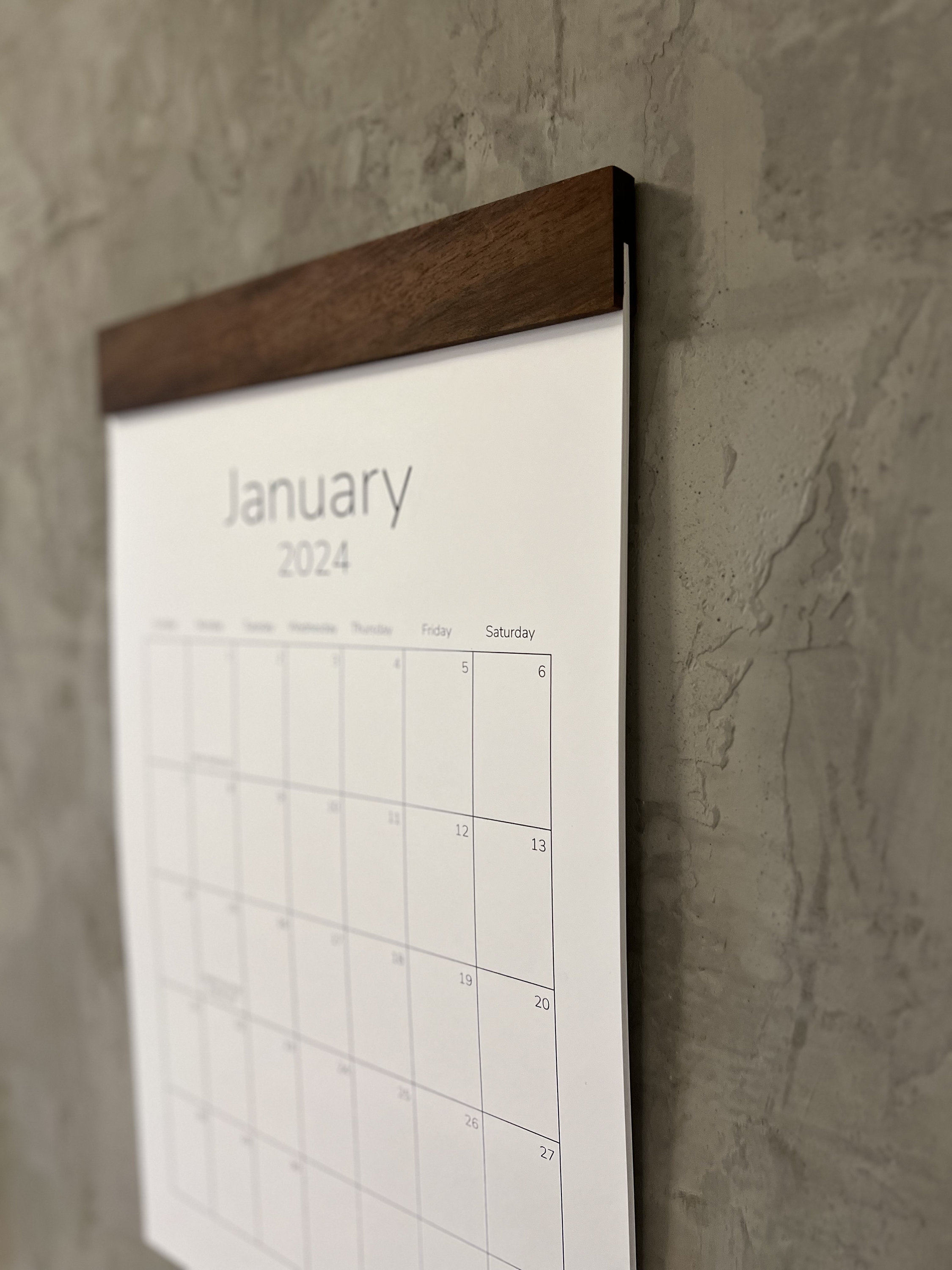 2024 Wall Calendar, Wall Decor, Minimal Calendar, Monthly Calendar