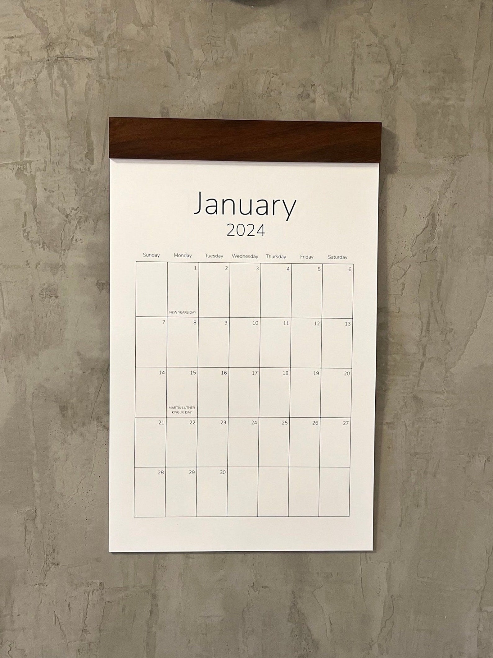 2024 Wall Calendar, Wall Decor, Minimal Calendar, Monthly Calendar