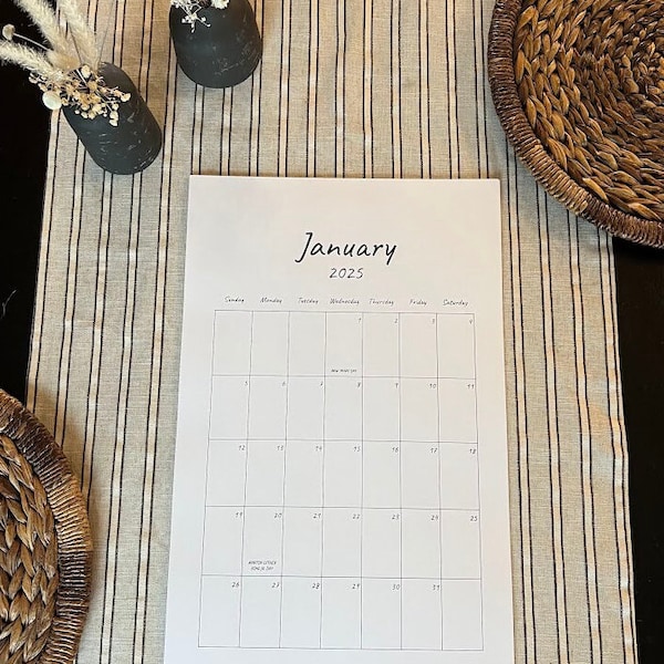 2025 Calendar 11x17 Etsy